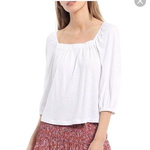 SANCTUARY Square Neck White Knit Top NWT